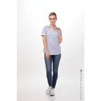 image of Chef Works SHC07W-BLU-3XL Women's Charleston Cook Shirt, 3XL, Blue, Poly/Cotton