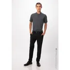 image of Chef Works SHC08-CHR-3XL Men's Seersucker Cook Shirt, 3XL, Charcoal, Poly/Cotton