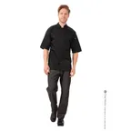 image of Chef Works VSSS-BBK-3XL Chef Coat, Black 3XL Short‑Sleeve, 65/35 Poly‑Cotton Twill, Vent™ Panels