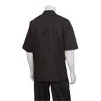 image of Chef Works VSSS-BBK-L Valais Chef Coat, Large Black Short‑Sleeve, 65/35 PolyCotton, Cool Vent™ Back