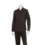 image of Chef Works WPDS-BLK-L Women's Cook Shirt, Large, Black, Poly/Cotton, Long Sleeve, Button Front