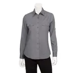image of Chef Works WPDS-GRY-L Women's Gray Cook Shirt, Large, Poly/Cotton/Elastane, Sleeves, Front Pockets