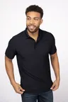 image of Chef Works Z650-BLK-M Men's Cook Shirt, Medium, 100% Polyester, Black, Polo Style