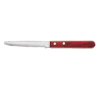 image of Libbey 200-1682 Steak Knife, 8¼" Round Tip, Red Pakka Wood Handle, Stamped Steel Blade - 12/Case