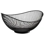 image of APS Germany APS 30424 - Oval Metal Tabletop Basket, 11 1/2" L x 10" W, Black, Stackable - 1/Case