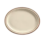 image of Libbey DSD-14 Oval Platter, 13-1/4" x 10-1/8", Cream White Desert Sand, Narrow Rim - 12/Case