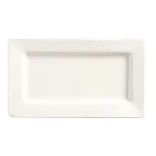 image of Libbey SL-33 - Ultra Bright White Rectangular Porcelain Plate, 7½" x 4¼", Slate Finish - 36/Case