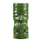 image of Libbey TTG-20 Green Ceramic Tiki Tumbler, 20 oz (6-3/4" H x 3-1/2" D), Non‑Stackable - 12/Case