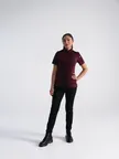 image of Chef Works BCWSZ006-MER-XL Women's Springfield Chef Coat, Merlot, XLarge, Short Sleeve, Poly/Cotton