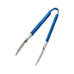 image of Browne USA 5512BL Utility Tongs – 12"-13" Stainless Steel Blue PVC Coated Handles, 1.0 mm Thickness