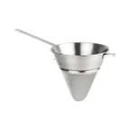 image of Browne USA 575415 China Cap Bouillon Strainer, Extra‑Fine Mesh, Pan Hook, 18/8 Stainless Steel