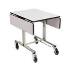 image of Forbes 4962-WDS Srv Tbl 35½"L×39½"W Tilt‑Up Top Lam 2 Leaves 4 Casters (2 Brk) Rails w/ Shelf Frame