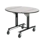 image of Forbes Industries 4969‑WDS Oval Room Service Table, 36" L x 43" W, Steel Frame, Tilt Top Surface
