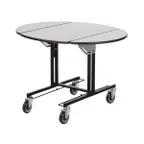 image of Forbes Industries 4970-WDS Room Service Table, 36" x 43.5" Oval Top, Plywood, Fold Leaves, Casters