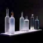 image of Victory LS4-48L-DW Lighted Liquor Shelf, 48" x 9" Speed Rail, 24, LED Lighting, 3 Brackets