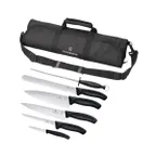 image of Victorinox 7.4012-X12 7-Pc Black Cutlery Set – 3.25"–10" knives, Pro Handles, Steel Blades - 1/Bag