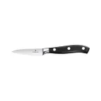 image of Victorinox 7.7203.08G Forged Paring Knife 3" Spear Point Blade Black Plastic Handle HighCarbon Steel