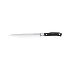 image of Victorinox 7.7203.20G Forged Carving Knife, 8" Straight Blade, Stainless Steel, Black Plastic Handle