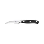image of Victorinox 7.7303.08G Forged Paring Knife, 3" Spear Point Blade, Black Plastic Handle, Carbon Steel