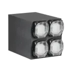 image of Vollrath K4X LidSaver3 Dispenser Cabinet, 23-3/8" Black Plastic, 4 Compartments, 3-1/4"-4-3/4" Lids