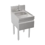 image of Krowne KR24-18ST-E Underbar Sink Units, 1 Compartment with Soap & Towel Dispenser - No Drainboard