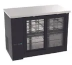 image of MVP Group KIN48GBB-HC Back Bar Cooler, 48.8" W, Black Exterior, Glass Doors, 33°‑40°F 115V