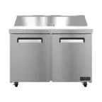 image of Hoshizaki VSR48A-12 48" 2-Door Sandwich and Salad Prep Table, 12 Pans, Stainless Steel