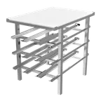 image of Winholt CR-54PT Low-Profile Mobile #10 Cans Can Storage Rack with Work Poly Top