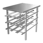 image of Winholt CR-54S-S Low-Profile Mobile #10 Cans Can Storage Rack w/ Work Stainless Steel Top
