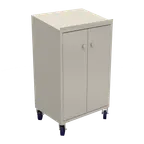 image of Winholt OTE-78 Mobile Stand-Up Desk, Cabinet Base, Sloped Writing Surface, Beige Enamel Finish, 42in Height