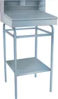 image of Winholt RDSWNSS-2 Stand‑Up Desk, 48" L x 30" W, All Stainless Steel, Sloped Writing Surface, Lift‑Top Storage