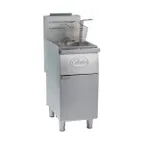 image of Globe GFF35G Full Pot Floor Model Gas Fryer, Natural Gas, 35 lbs. Oil Capacity, with (2) Nickel Chrome Baskets