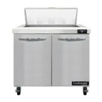 image of Continental Refrigerator SW36N8 36" Two Section Sandwich / Salad Prep Table w/ 2 Doors, 8 Pans