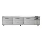 image of Continental Refrigerator D108GN 108" 6 Drawers Refrigerated Chef Base w/ Marine Edge, Griddle Stand