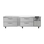 image of Continental Refrigerator D84GN 84" 4 Drawers Refrigerator Griddle Stand Chef Base w/ Marine Edge