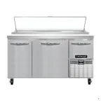 image of Continental Refrigerator PA60N 60" Pizza Prep Table w/ 2 Full & 1 Half Doors, 19 cu. ft.