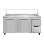 image of Continental Refrigerator PA68N 68" Pizza Prep Table w/ 2 Full & 1 Half Doors, 22 cu. ft.