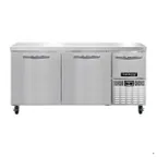 image of Continental Refrigerator RA68N 68" Worktop Refrigerator w/ 2 Full & 1 Half Doors, Stainless Steel Flat Top