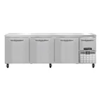 image of Continental Refrigerator RA93N 93" Worktop Refrigerator w/ 3 Full & 1 Half Doors, Stainless Steel Flat Worktop