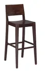 image of G & A 9640-W-VS Madison Barstool – Veneer Back & Seat, Walnut Finish, Beechwood Frame, Footrest, Plastic Glides