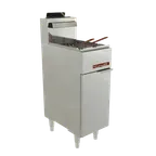 image of Coriat USA TURBO-TWIN-10-10-4Q 16" Full Pot Floor Model Gas Fryer, Stainless Steel, 48 Ibs, 30,000 BTU
