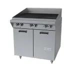 image of Garland US Range M34B 34" Gas Heavy Duty Range w/ 34" Full Briquette Charbroiler, (1) Cabinet Base, 90.000 BTU