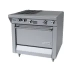 image of Garland US Range M42-6R 34" Gas Heavy Duty Range w/ (2) Open Burners, (1) Even Heat Hot Top, (1) Standard Oven, 140.000 BTU