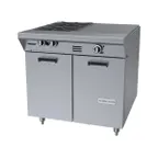 image of Garland US Range M42-6S 34" Gas Heavy Duty Range w/ (2) Open Burners, (1) Even Heat Hot Top, (1) Cabinet Base,100.000 BTU  