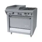 image of Garland US Range M42R 34" Gas Heavy Duty Range w/ (2) Open Burners, 17" Griddle Left, (1) Standard Oven, 143.000 BTU