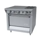 image of Garland US Range M43-2R 34" Gas Heavy Duty Range w/ (2) Open Burners, (2) Even Heat Hot Tops, (1) Standard Oven, 132.000 BTU