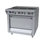 image of Garland US Range M43FTR 34" Gas Heavy Duty Range w/ (3) Open Burners, (3) French Tops, (1) Standard Oven, 139.000 BTU