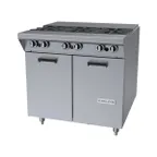 image of Garland US Range M43FTS 34" Gas Heavy Duty Range w/ (3) Open Burners, (3) French Tops, (1) Cabinet Base, 99.000 BTU