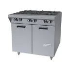 image of Garland US Range M43S 34" Gas Heavy Duty Range w/ (6) Open Burners, (1) Cabinet Base, 144.000 BTU