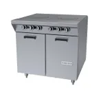 image of Garland US Range M45S 34" Gas Heavy Duty Range w/ (2) Front Fired Hot Tops, (1) Cabinet Base, 90.000 BTU